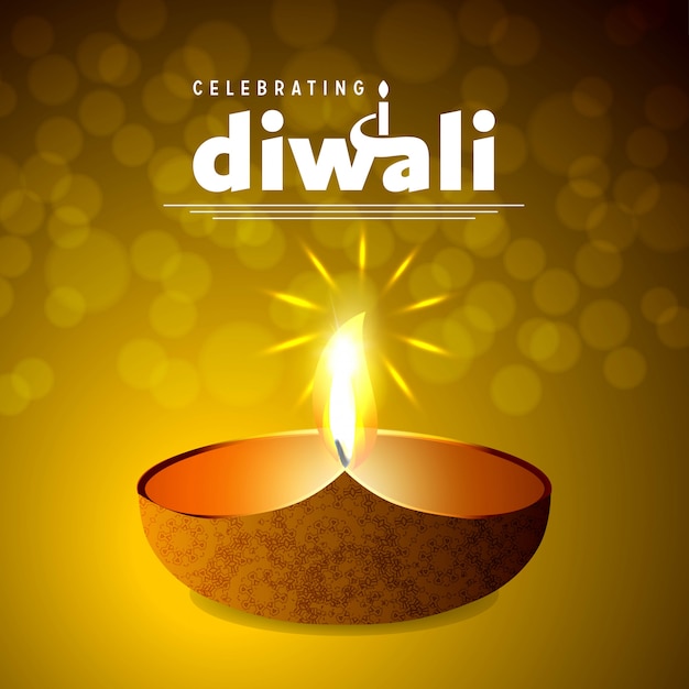 Diwali Design Avec Fond Vert Et Vecteur De Typographie