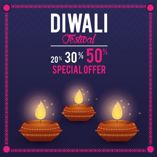 Diwali Festival Indian Offre Conception Bannière