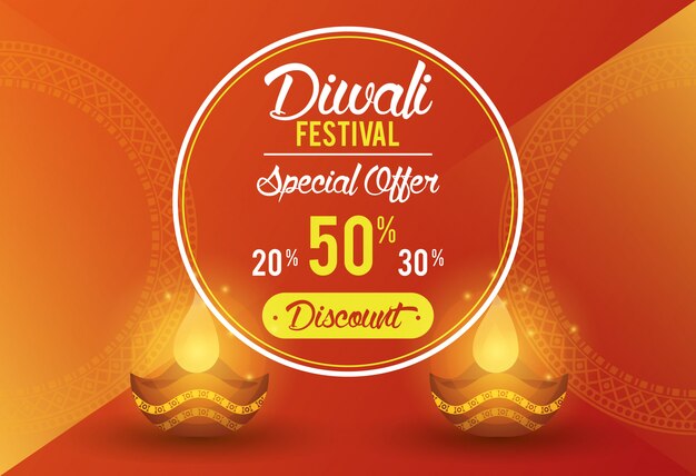 Diwali Festival Indian Offre Conception Bannière