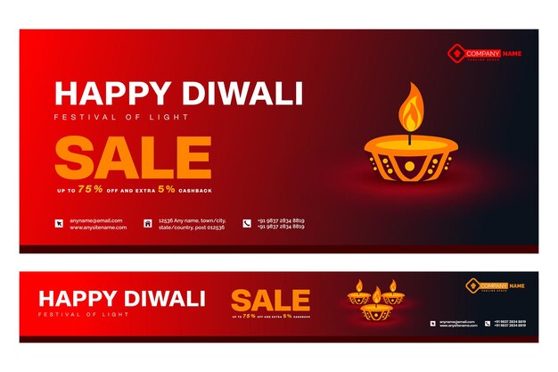 diwali vente et offre modèle de médias sociaux de célébration de fond rouge et noir