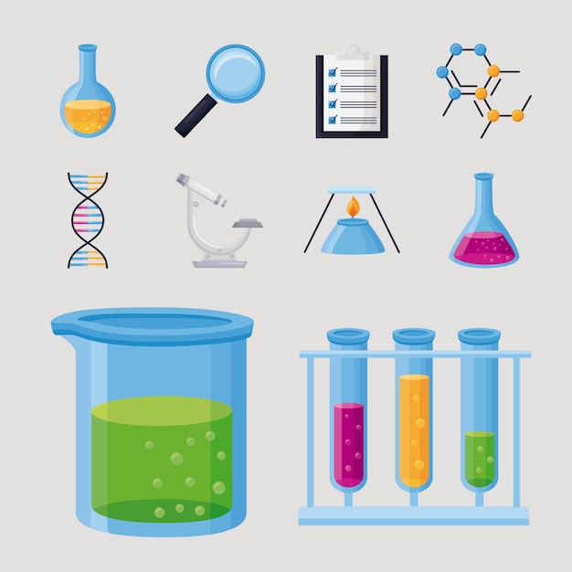 Dix Icônes De Laboratoire De Chimie