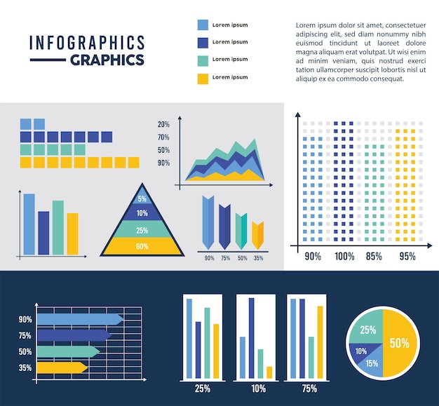 Vecteur dix icônes de modèle d'infographie