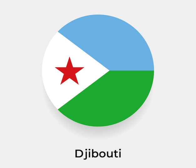 Djibouti Drapeau Bulle Cercle Forme Ronde Icône Illustration Vectorielle