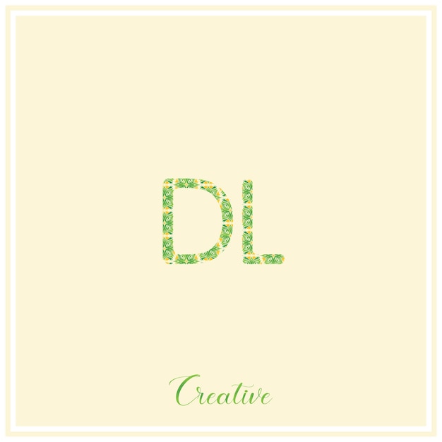 DL Logo vert naturel design de logo ultérieur illustration vectorielle logo créatif monogramme de logo minimal