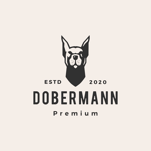 Doberman Pinscher Dobermann Logo Vintage