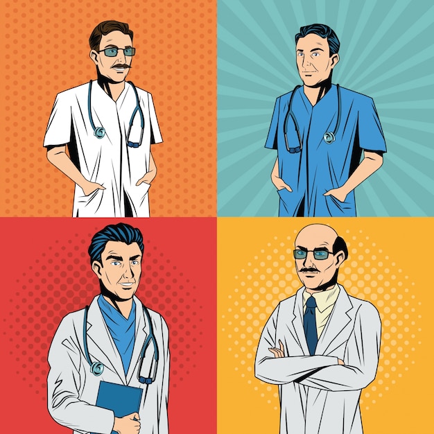 Docteur cartoon avec uniforme