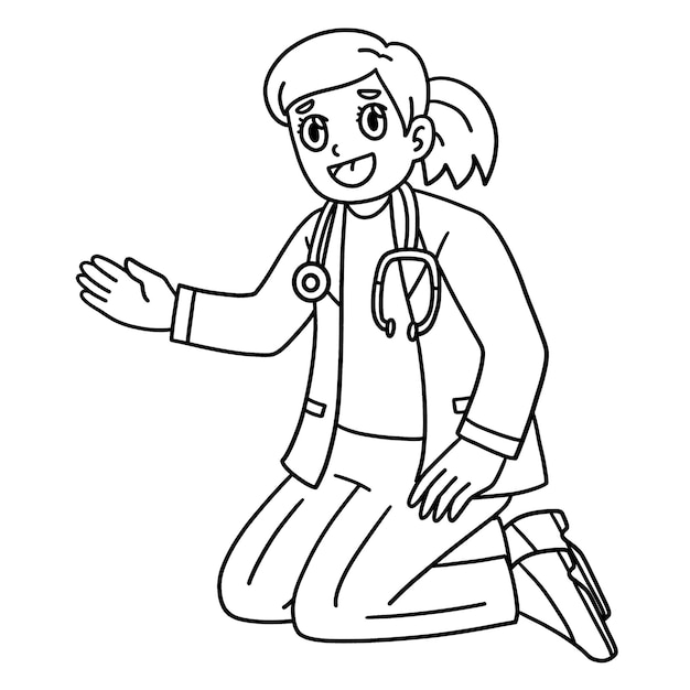 Docteur isolé Page à colorier pour enfants
