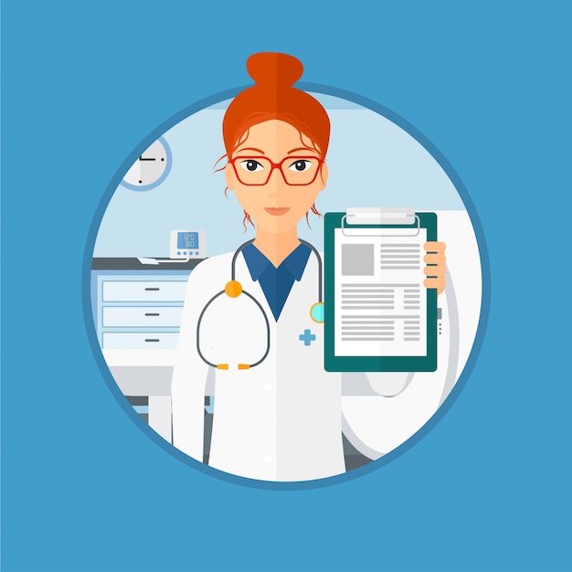 Docteur avec presse-papiers et machine IRM.