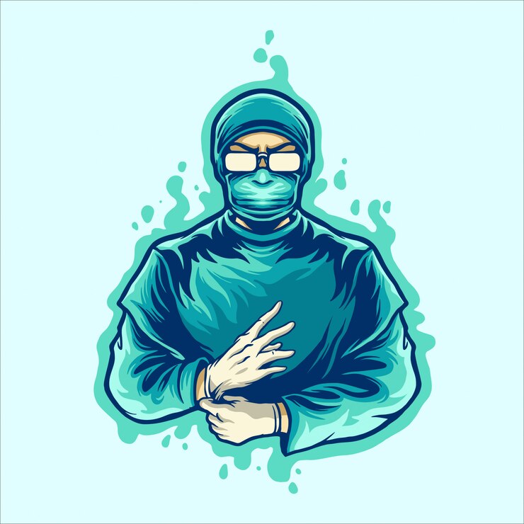 Vecteur docteur prêt à combattre avec le corona virus