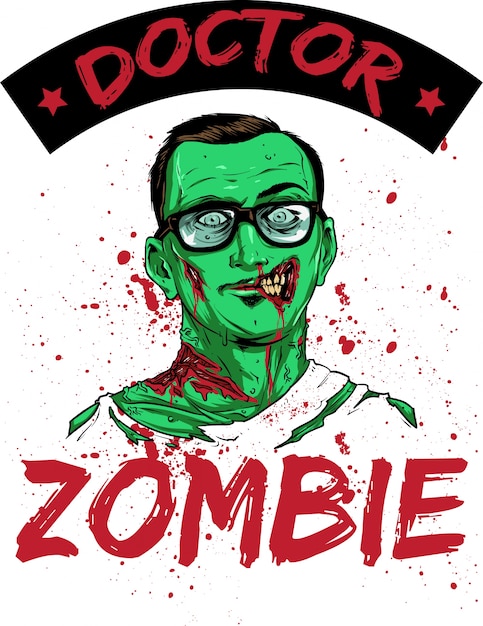 Vecteur docteur zombie