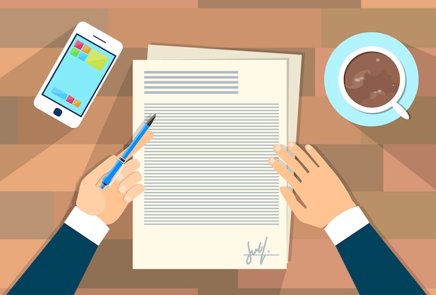 Document d&#39;entreprise Signature du contrat