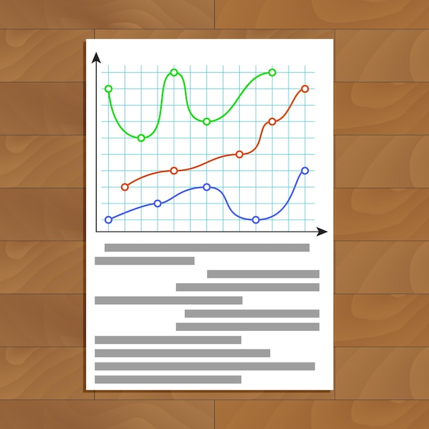 Document Avec Graphique De Ligne De Courbe De Couleur