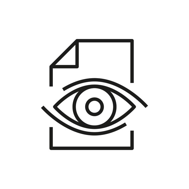 Document avec icône d'oeil illustration vectorielle Icône de fichier sur fond isolé Concept de signe de rapport