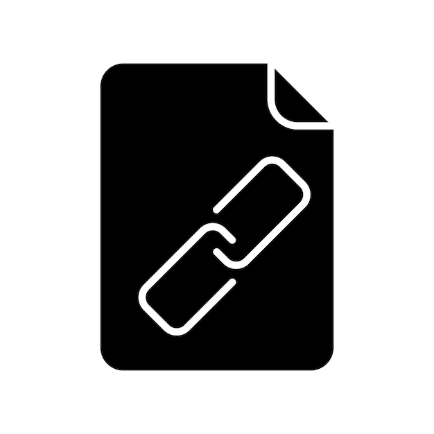 Document Link Icon Set Web File et Copier le symbole vectoriel dans un noir rempli et décrit style Seamless Connection Sign