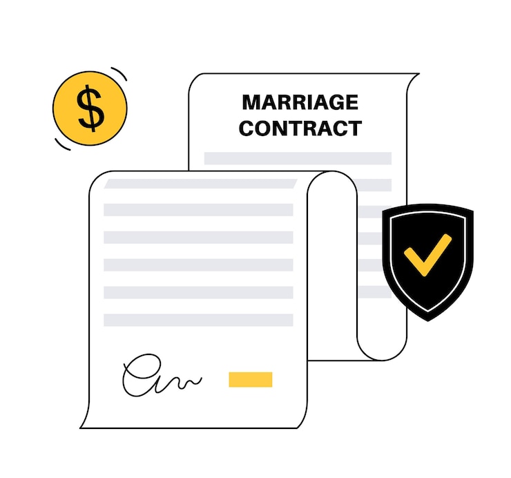 Vecteur document de mariage légal