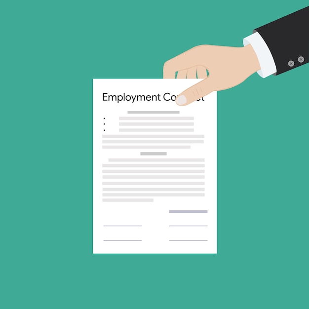 Document papier du contrat de travail
