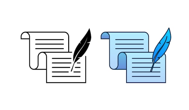 Document et stylo plume Ancienne écriture Vector stock illustration