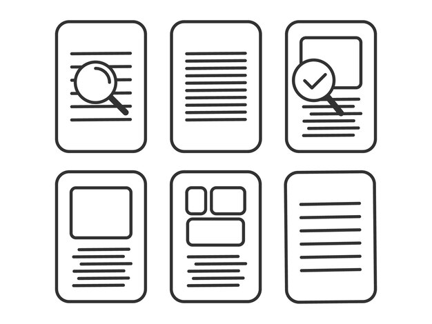 Documents d'icône vectorielle adaptés aux applications Web et mobiles isolés