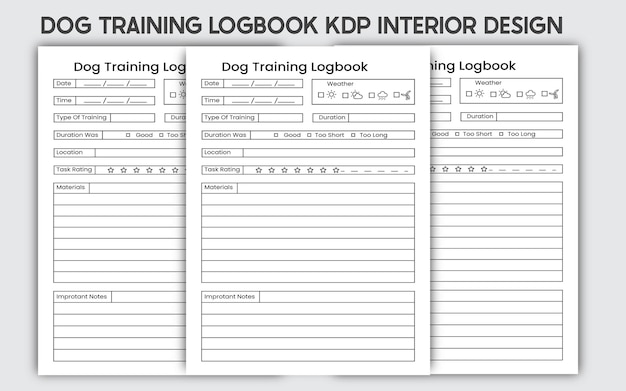 Dog Training Planner 2023-2024 Designs D'intérieur Kdp