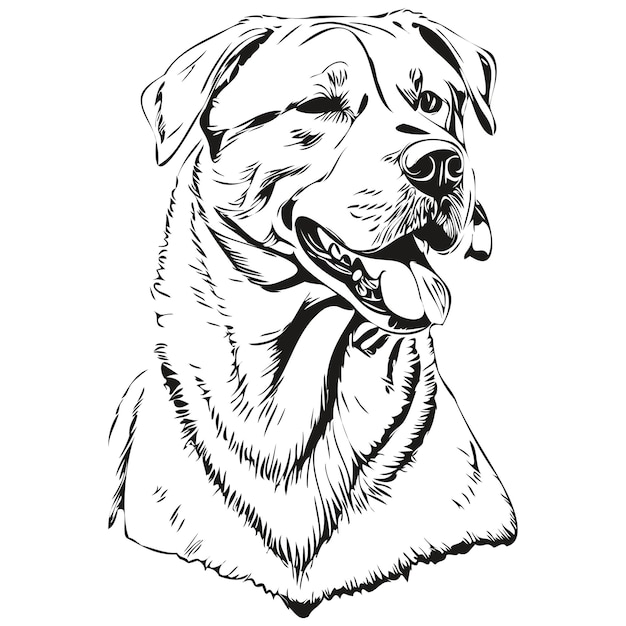 Dogo Argentino croquis à l'encre de chien dessin tatouage vintage ou t-shirt imprimé vecteur noir et blanc