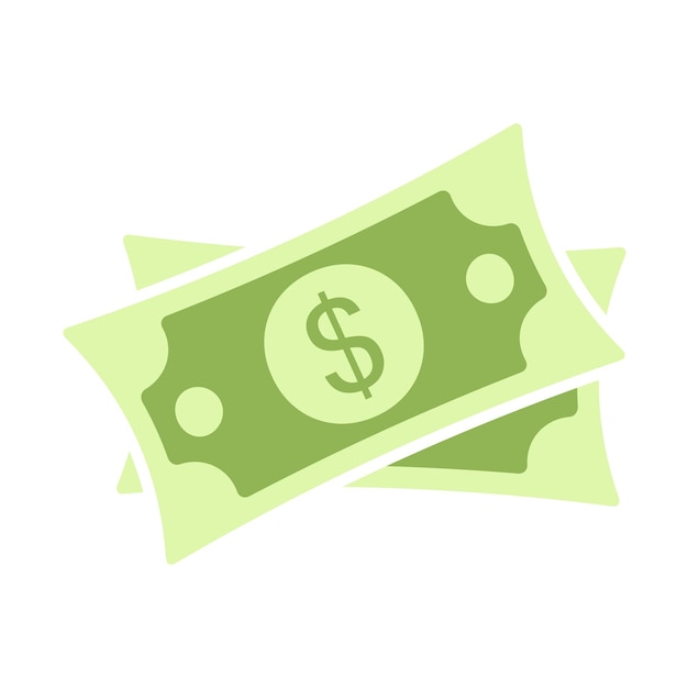 Dollar Cash Symbole Monétaire Argent Vert Dans Un Style Plat Illustration Vectorielle