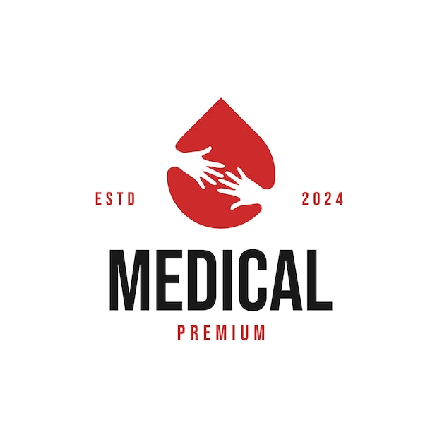 Vecteur don de sang pour une fondation ou une idée d'illustration de logo médical