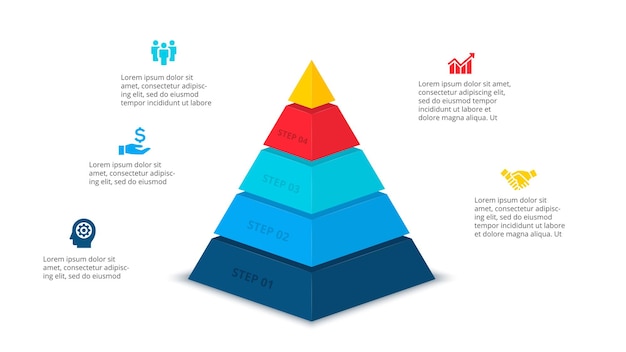 Données de visualisation de la chronologie infographique avec 4 cercles de dégradé. Modèle de présentation d'entreprise.