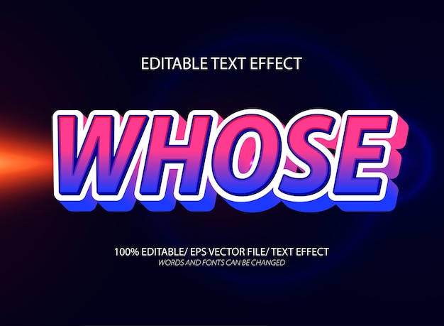 dont l'effet de texte modifiable et le style de texte modificable
