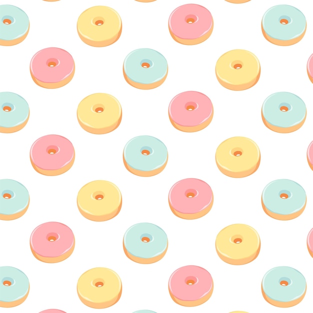 Donut Mignon Motif Pastel Coloré Doodle Motif Sans Couture Pépinière Bébé Enfants Motif De Papier Peint