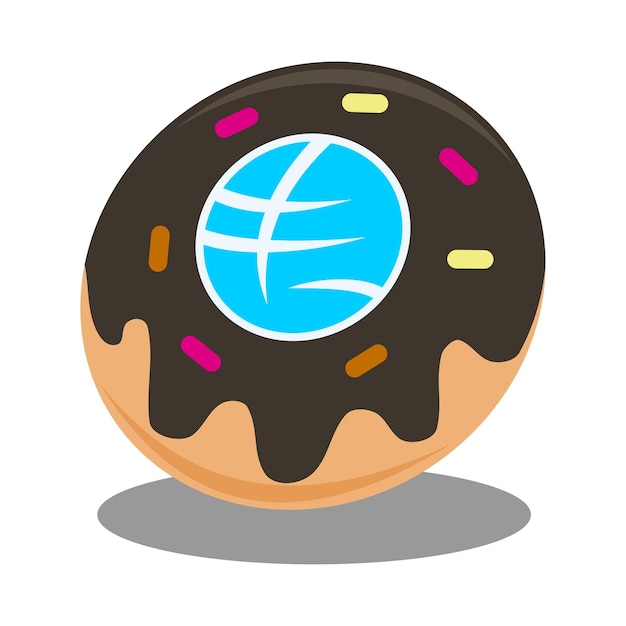 Donut Terre Logo Icône Illustration Identité De Marque