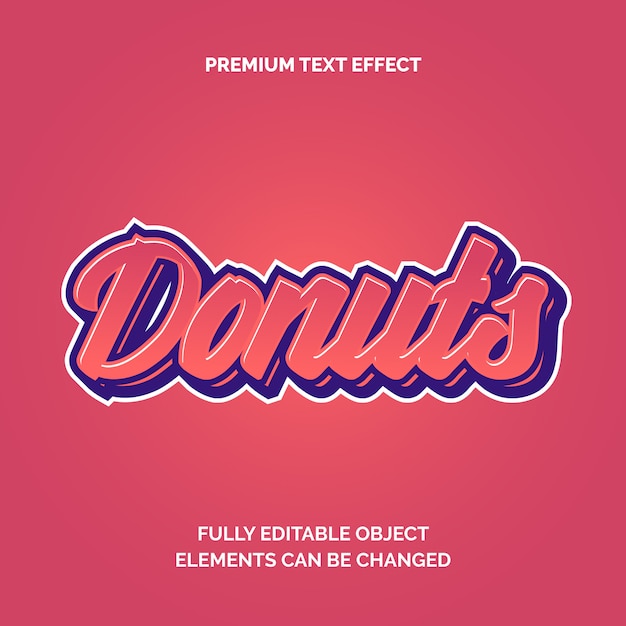 Vecteur donuts premium text effect