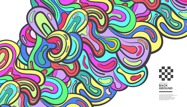 Doodle abstrait coloré art vectoriel de fond