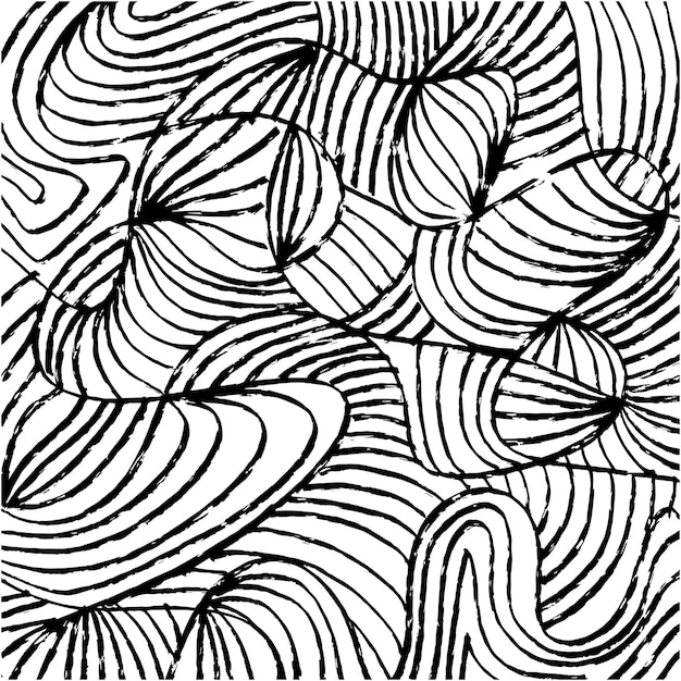Doodle Abstrait Lignes De Dessin Art Abstrait