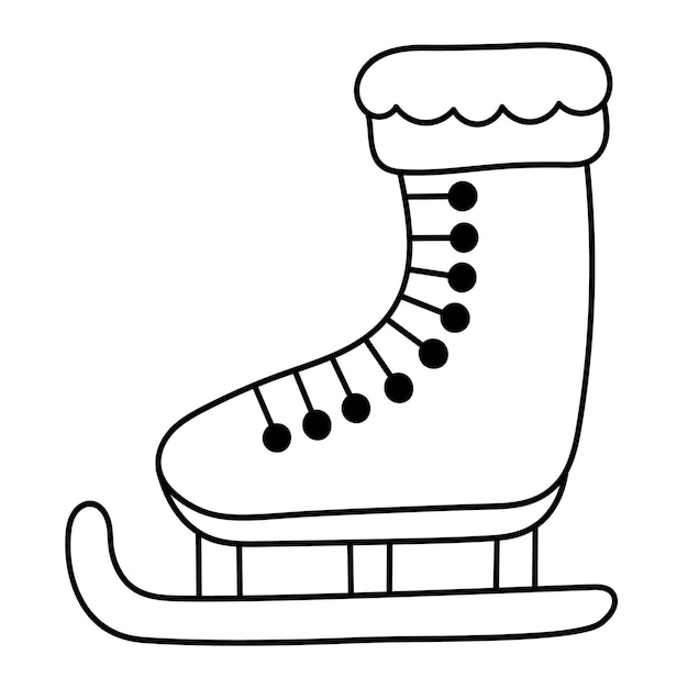 Doodle autocollant chaussures de patins d'hiver pour la décoration