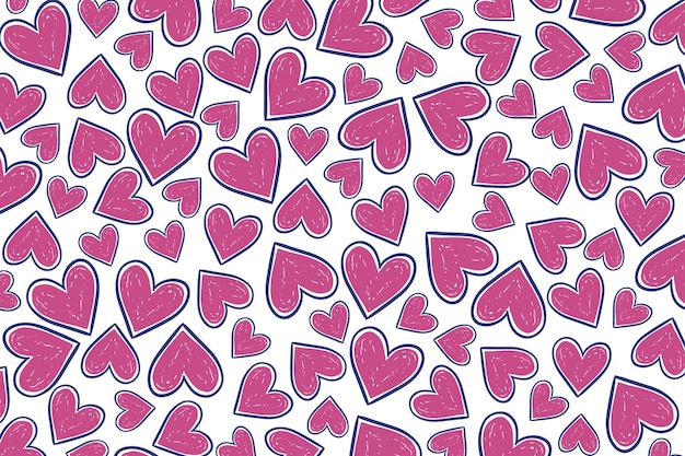 Doodle coeurs en jacquard sans couture pour le fond de la Saint-Valentin