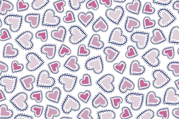 Doodle Coeurs En Jacquard Sans Couture Pour Le Fond De La Saint-valentin