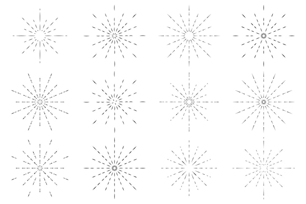 Vecteur doodle dessiné main icône sunburst