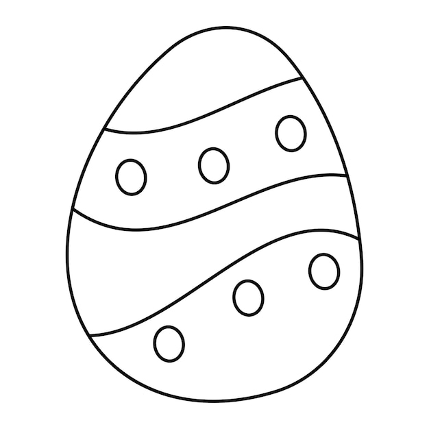 Vecteur doodle easter egg3 avec des rayures et une illustration vectorielle ovale en noir et blanc