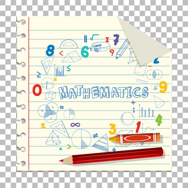 Doodle Formule Mathématique Avec La Police Mathematics Sur La Page Du Bloc-notes