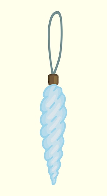 Doodle De Glace De Glace Sur Ruban Clipart De Dessin Animé De Décoration D'arbre De Noël Illustration Vectorielle Contemporaine Isolée Sur Fond Blanc