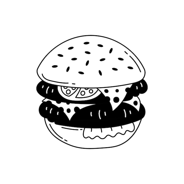 Doodle de hamburger double