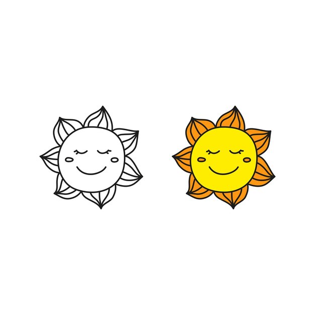 Doodle Icônes Soleil Smiley