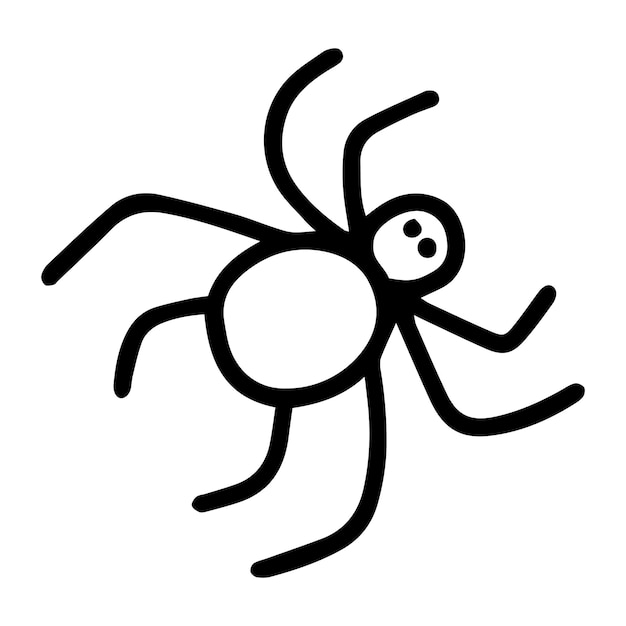 Doodle Illustration D'araignée Mignonne Illustration D'araignée Dessinée à La Main De Vecteur