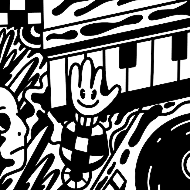 Doodle Illustration De Fond De Musique