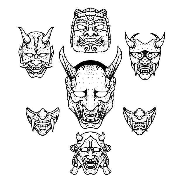 Doodle masque dessin au trait élément clipart