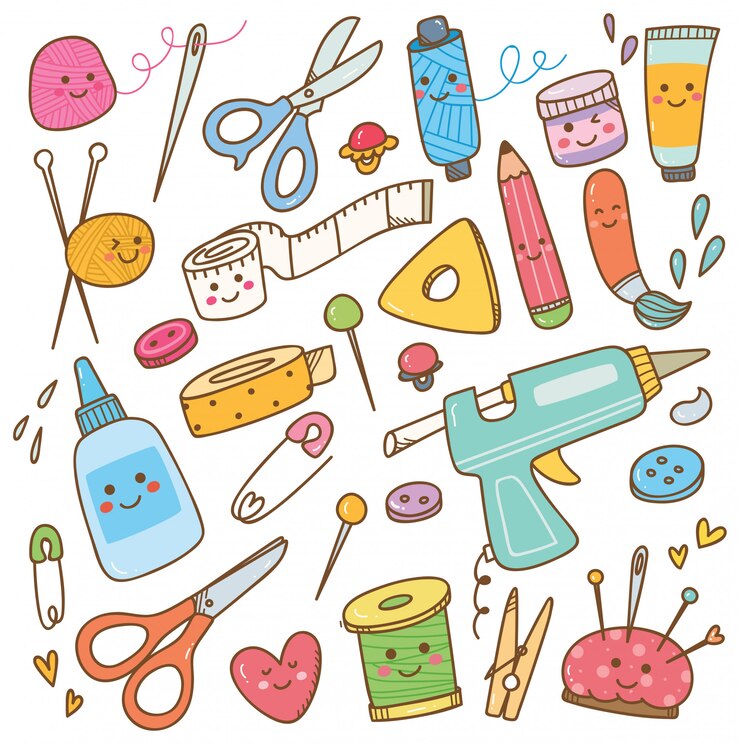 Vecteur doodle, matériel de bricolage