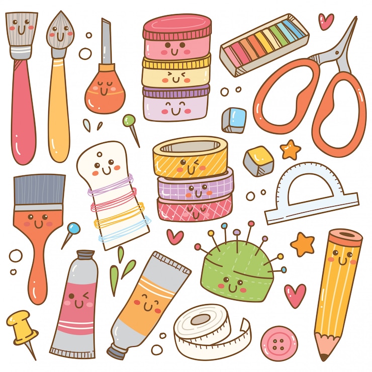 Vecteur doodle, matériel de bricolage