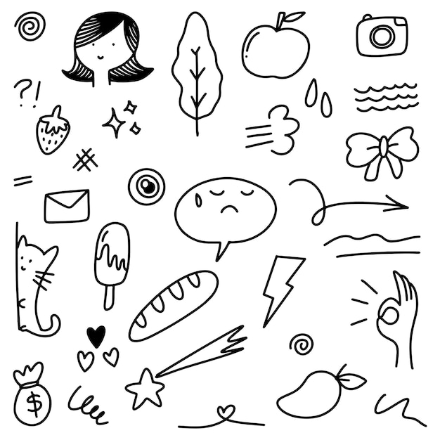 Doodle Mignon Dessiné à La Main Pour Enfant Sur Illustration Vectorielle Fond Blanc