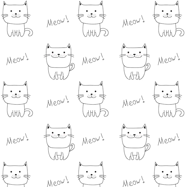 Doodle modèle de chat mignon