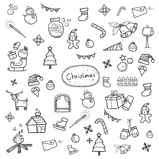 doodle de modèle de Noël